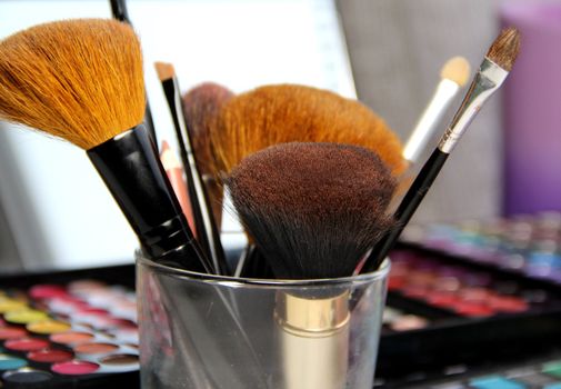 Small and big make-up brushes