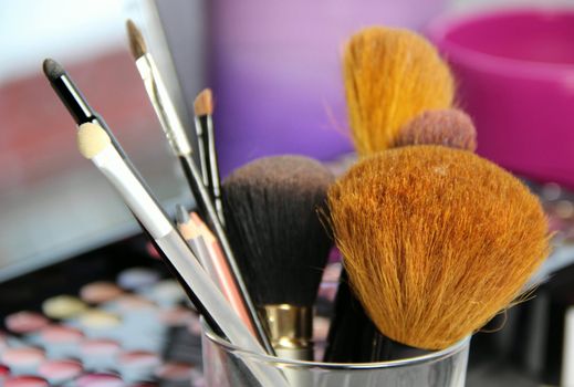 Small and big make-up brushes