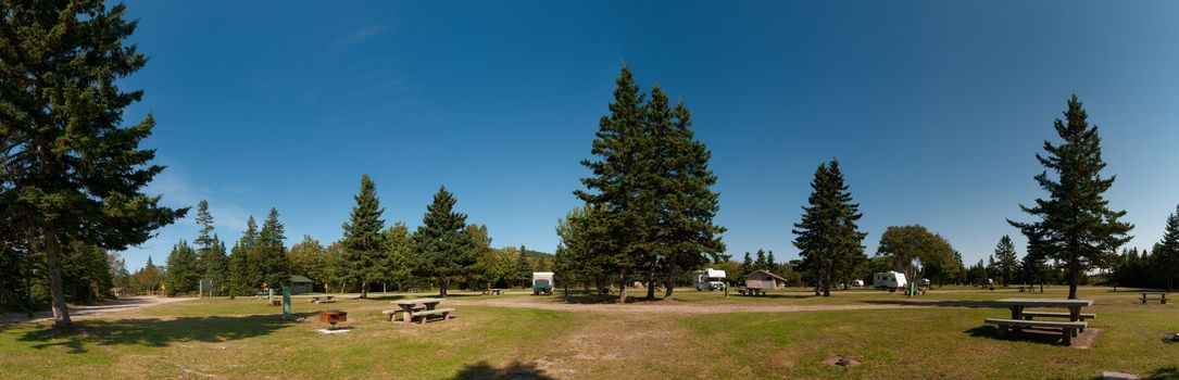 Campground of Cape Breton Highlands National Park, Nova Scotia, Canada