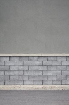 Elevation of an Exterior Gray Brick Wall