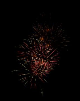 beautiful fireworks against the dark sky, fireworks