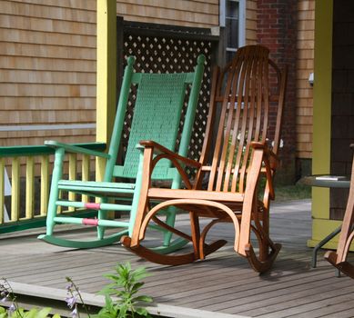 Rocking Chairs on a Martha's Vineyard Porch House