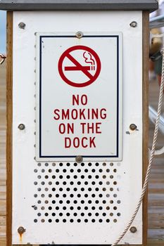 No Smoking on the Dock Sign