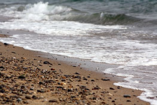 Cape Cod Massachussets Waves and Stones on the Beach