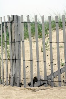 Cape Cod Massachussets Wooden Fence on Beach