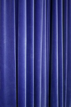 Blue Theater Velvet Curtain Closeup