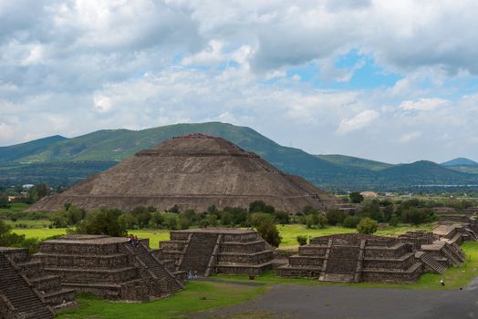 The Pyramid of the Sun, on the east side of the Avenue of the Dead, is the third-largest pyramid in the world (surpassed only by the Great Pyramid of Cholula and the Great Pyramid of Cheops in Egypt). It is the biggest restored pyramid in the Western Hemisphere and an awesome sight. Located in the city of Teotihuacán  is an ancient sacred site located 30 miles northeast of Mexico City, Mexico. It is a very popular side trip from Mexico City, and for good reason. The ruins of Teotihuacán are among the most remarkable in Mexico and some of the most important ruins in the world. 