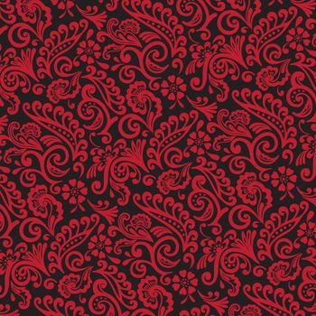 Red and Black Victorian Wallpaper Background