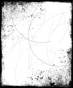 Black and White Grunge Frame with Scratches