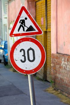 Road signs in a street