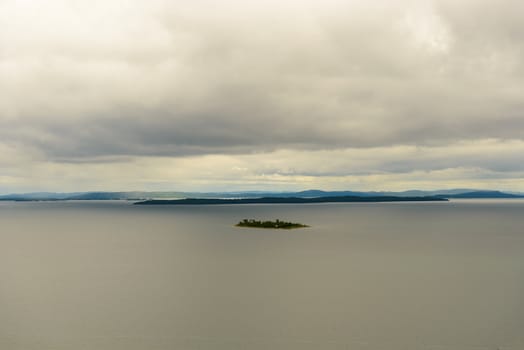 When driving to Manitoulin island the Aerial view on the islands on Georgian Bay