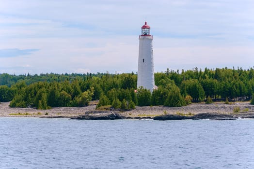 Lighthouse overlooks the Georgian bay, Ontario Canada