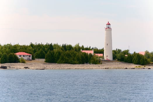 Lighthouse overlooks the Georgian bay, Ontario Canada