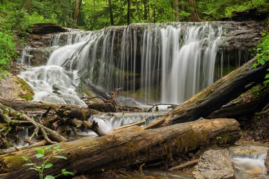 The falls on Weavers Creek in Owen Sound's Harrison Park is an opportunity to see miniature plunge falls flanked by cascading falls - two waterfalls in one.