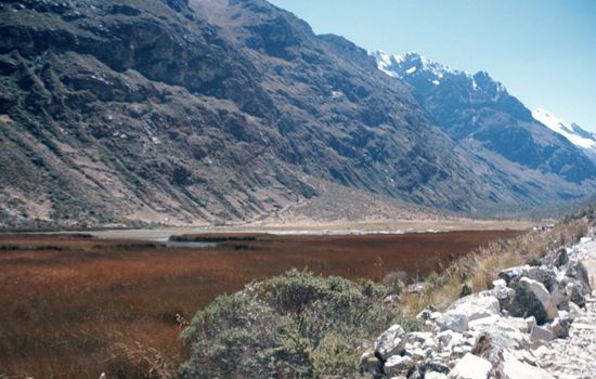 Beautiful high valley set deep within the Andes Mountains in Peru