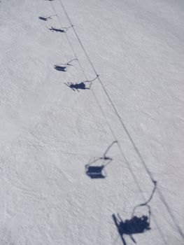 ski lift outside  winternature and sport background