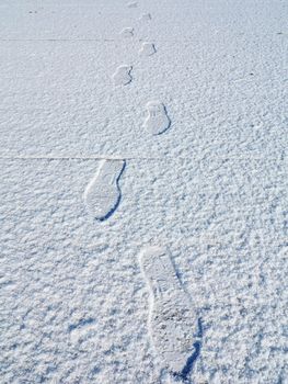 Hot footsteps on cold snow