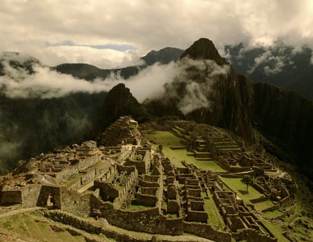 Stunning historic ruins of lost Inca city Machu Picchu, Peru
