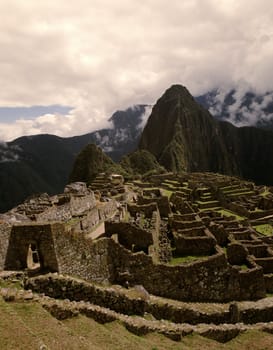 Stunning view of lost Inca temple city, Machu Pichu, Peru