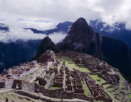 Beautiful historic ruins of lost temple city Mach Picchu, Peru