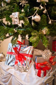 Silver Box under Christmas Tree