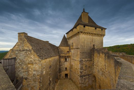 French medieval chateau of Castelnaud in south west France