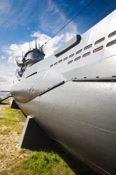 German world war 2 submarine type VIIC/41 -  ultra wide angle photo