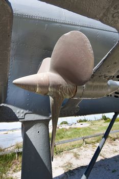 German world war 2 submarine type VIIC/41 -  propeller - ultra wide angle photo