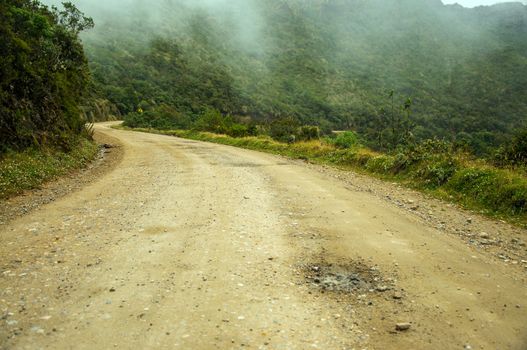 Dirt road through the wilderness in rural Colombia