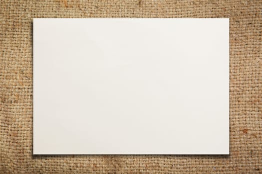 white paper on Texture sack sacking country as the background