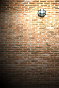 vintage wall lamp on brick wall background