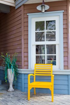 Classic exterior with chair and white window