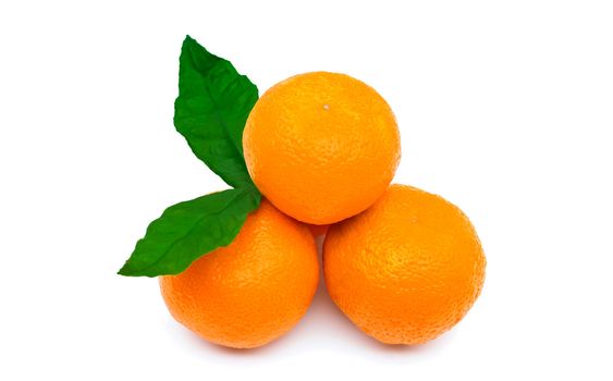 Several tangerine on a white background