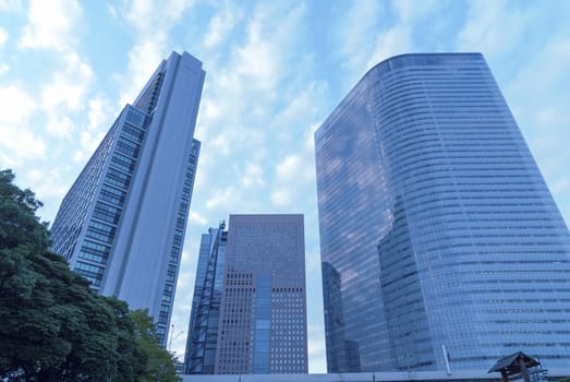 modern skyscrapers in Tokyo Shiodome area