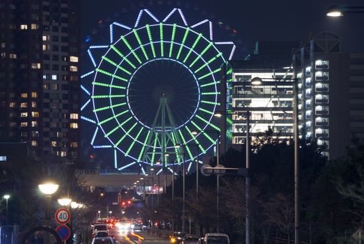 dark night in modern Tokyo