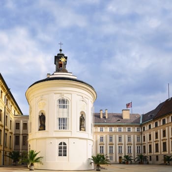 Chapel Of St. Cross In Second Courtyard In Prague Castle