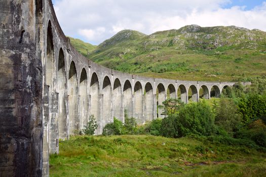 Glenfinnan Railway Viaduct on the West Highland Line in Glenfinnan, Scotland