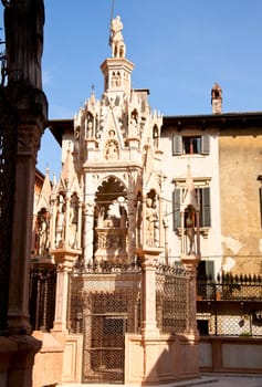 Famous gothic funerary monument Scaliger Tombs (Arche scaligere) in Verona, Italy