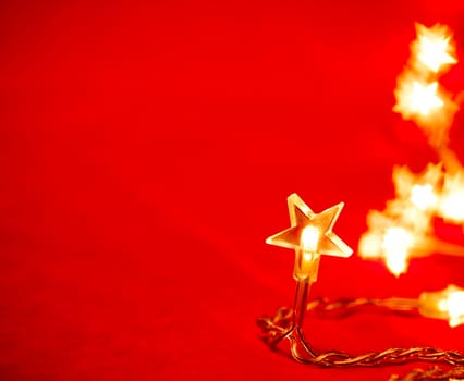 Star shaped Christmas lights, shallow DOF