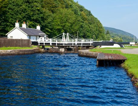 Closed lock on the Crinan Canal in Scotland