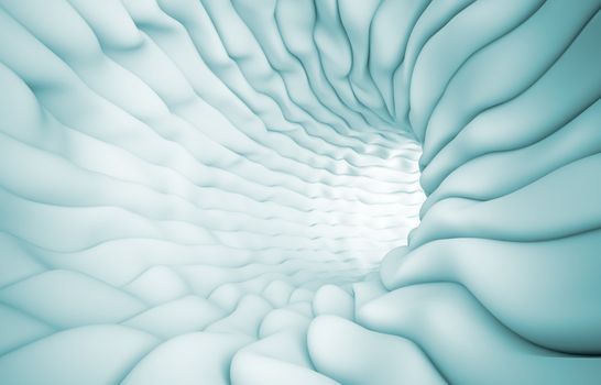 3d Illustration of Blue Abstract Tunnel Background