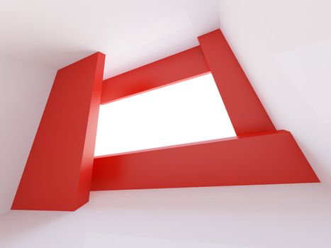 3d Illustration of Red Abstract Architecture Background