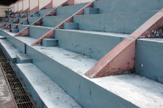 concrete benches empty in the mini stadium