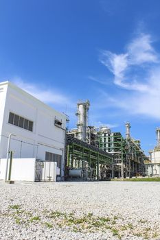 Petro and chemical factory with blue sky