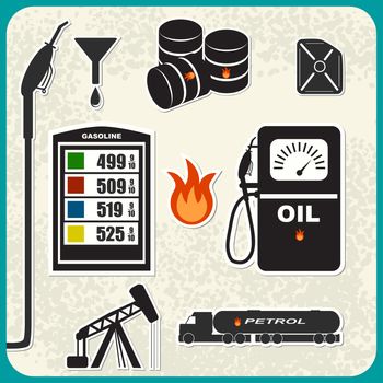 Vector Set: oil, gasoline, petrol
