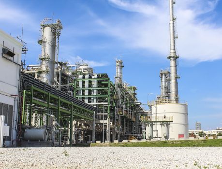 Petro and chemical factory with blue sky
