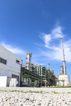 Petro and chemical factory with blue sky