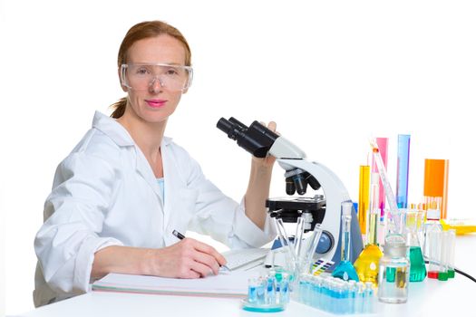 chemical laboratory scientist woman working portrait at work