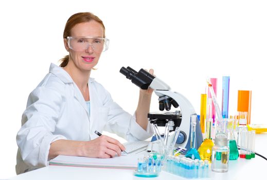 chemical laboratory scientist woman working portrait at work