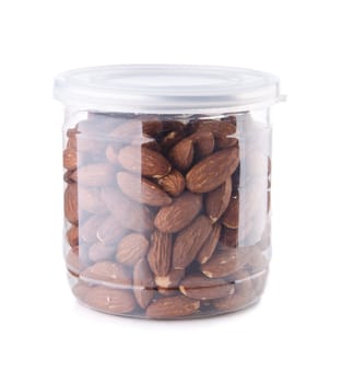 Almond in jar on the background